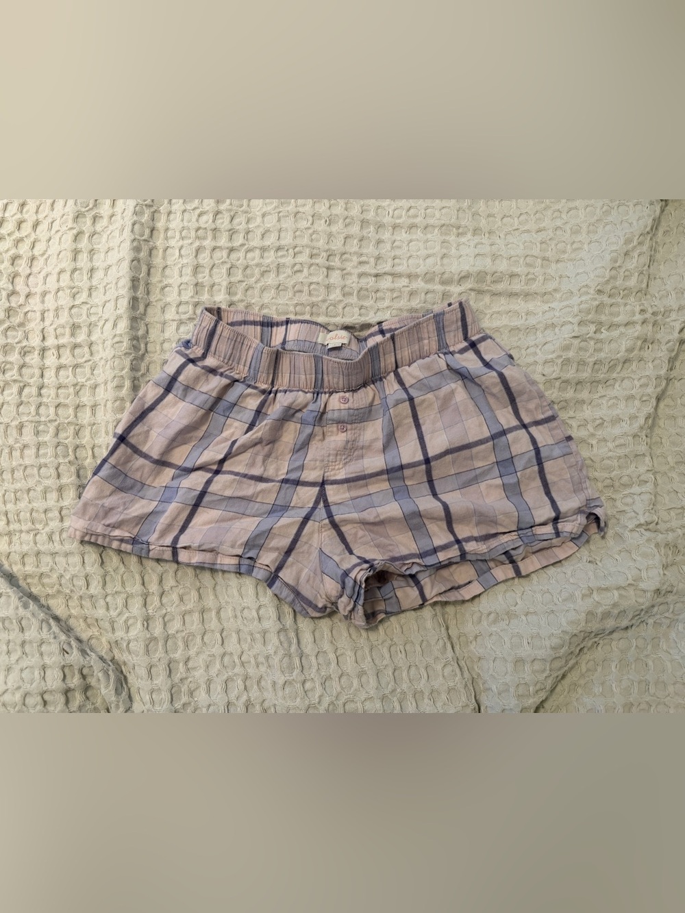 Colsie Pink Lavender Plaid Boxer Shorts Y2K Coquette Lounge Pajama